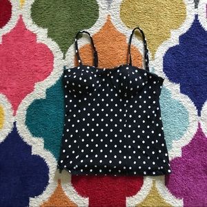 No Boundaries Large black white polka dot tank